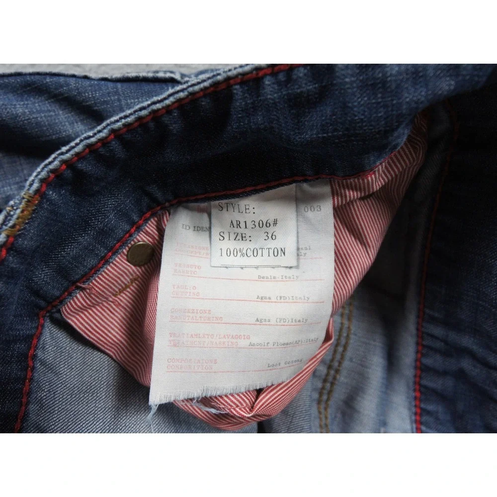 Armani Jeans Mens 36 Blue Denim Pants Straight Leg Italy‎ Luxury Casual 35x27